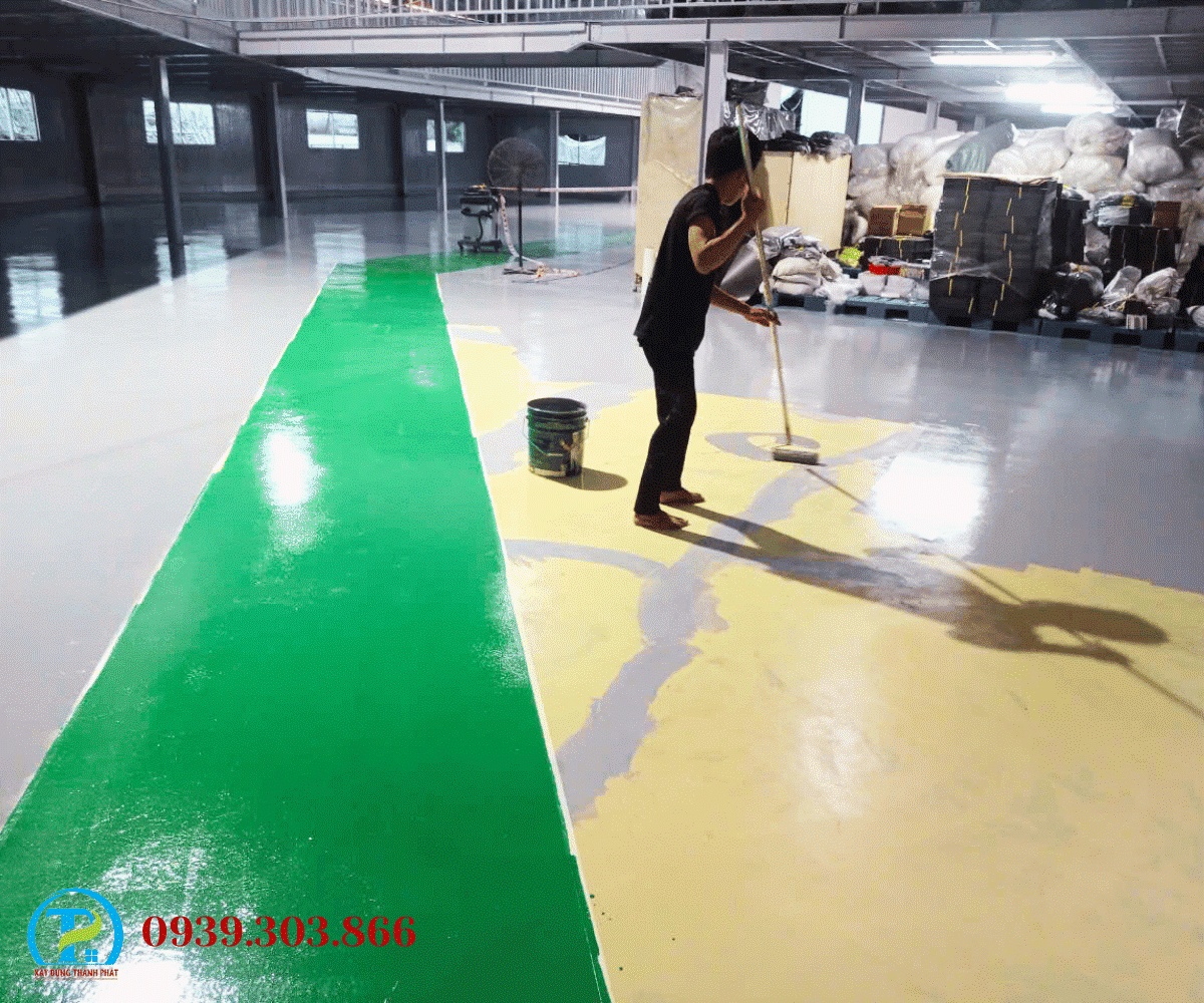 thi công sơn sàn epoxy bình dương tại nhà máy