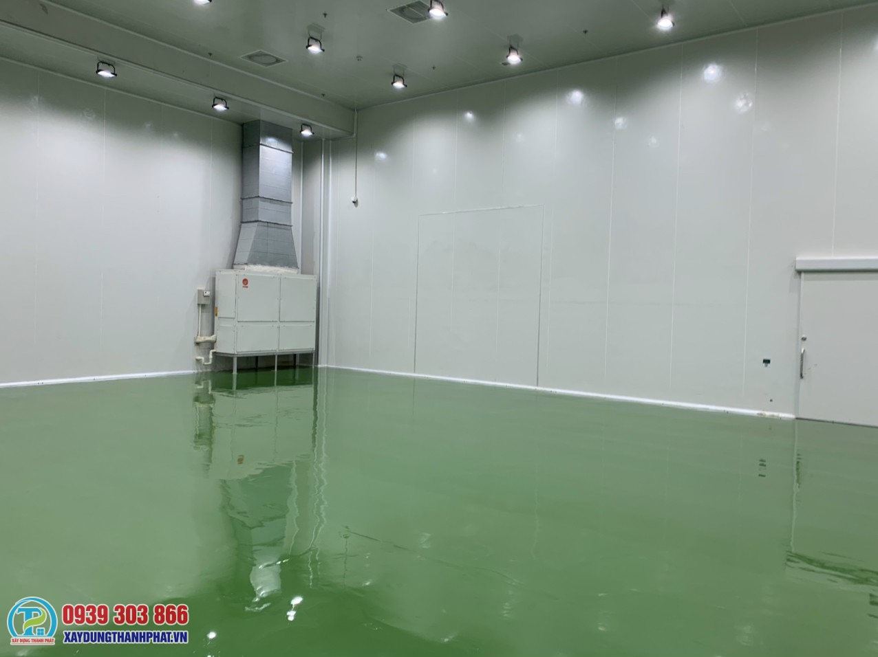 sàn xưởng sau thi công sơn PU tự san phẳng