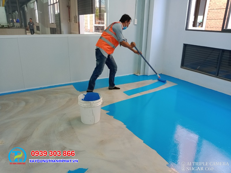 Thi công sơn sàn epoxy bền đẹp tại Xây Dựng Thành Phát.