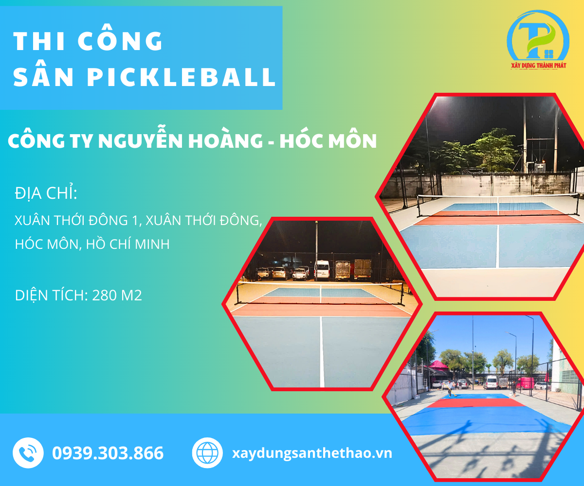 Thi cong san Pickleball tai Cong ty Nguyen Hoang 1